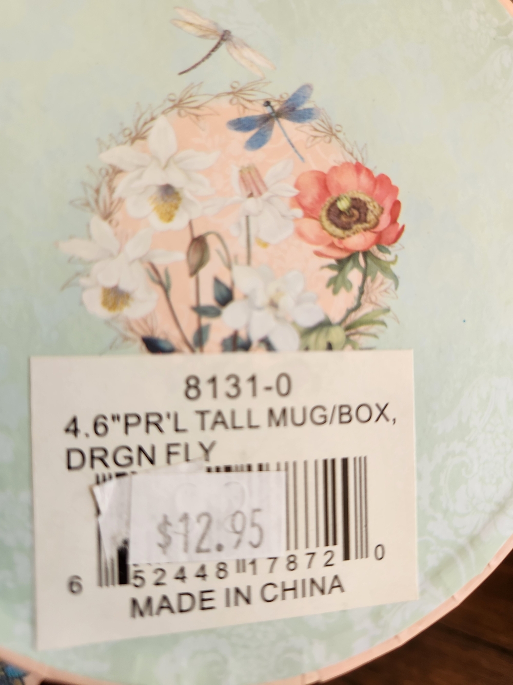 Pair Of 10oz Mugs With Dragon Flys & Flowers,Each One Comes With A Flowered Box - Picture 6 of 6